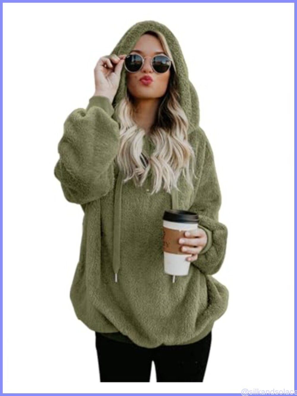 Faux Fleece Zip Pullover Hoodie Fuzzy Sweatshirt Casual Winter Coat